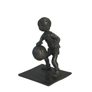 Rawcliffe Pewter Basketball Boy Figurine 2" Gray Miniature Sports Statue